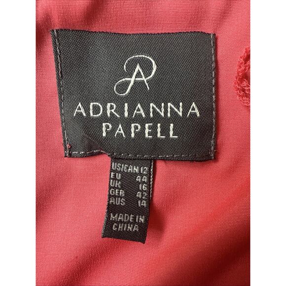 Adrianna Papell Coral Lace Lined Cocktail Dress - Size 12 - Picture 3 of 7